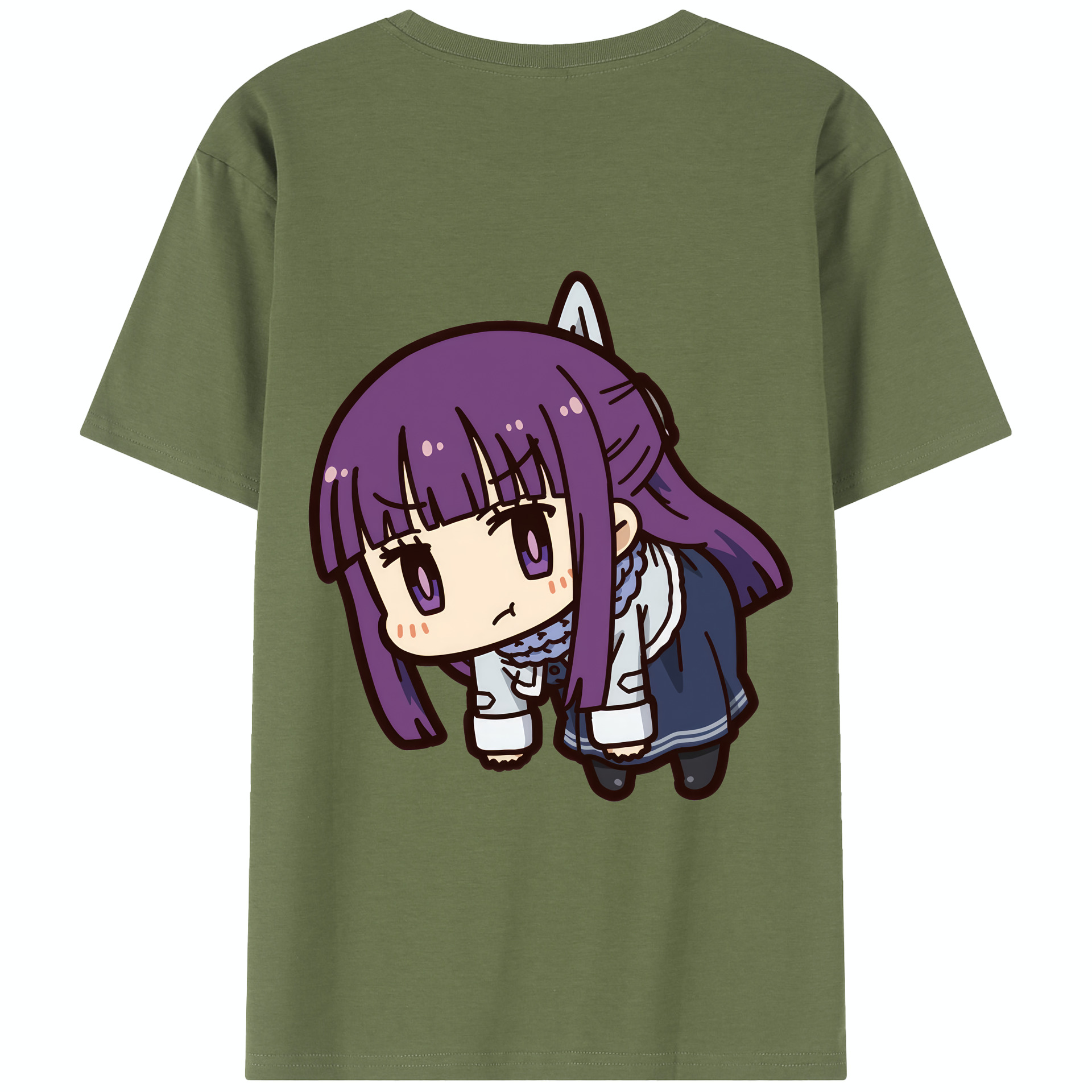 （画像用） 葬送のフリーレン Frieren 綿100％半袖Tシャツ（背面プリント）